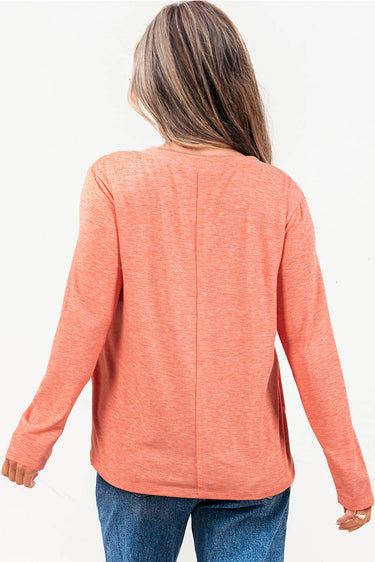 Flower Patch V Neck Long Sleeve Pullover